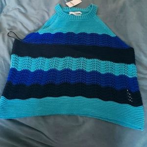 Anthropologie Blue Knitted Top